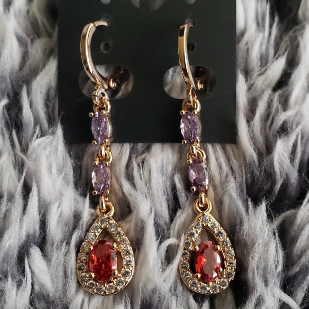 18K Yellow gold-filled topaz earrings